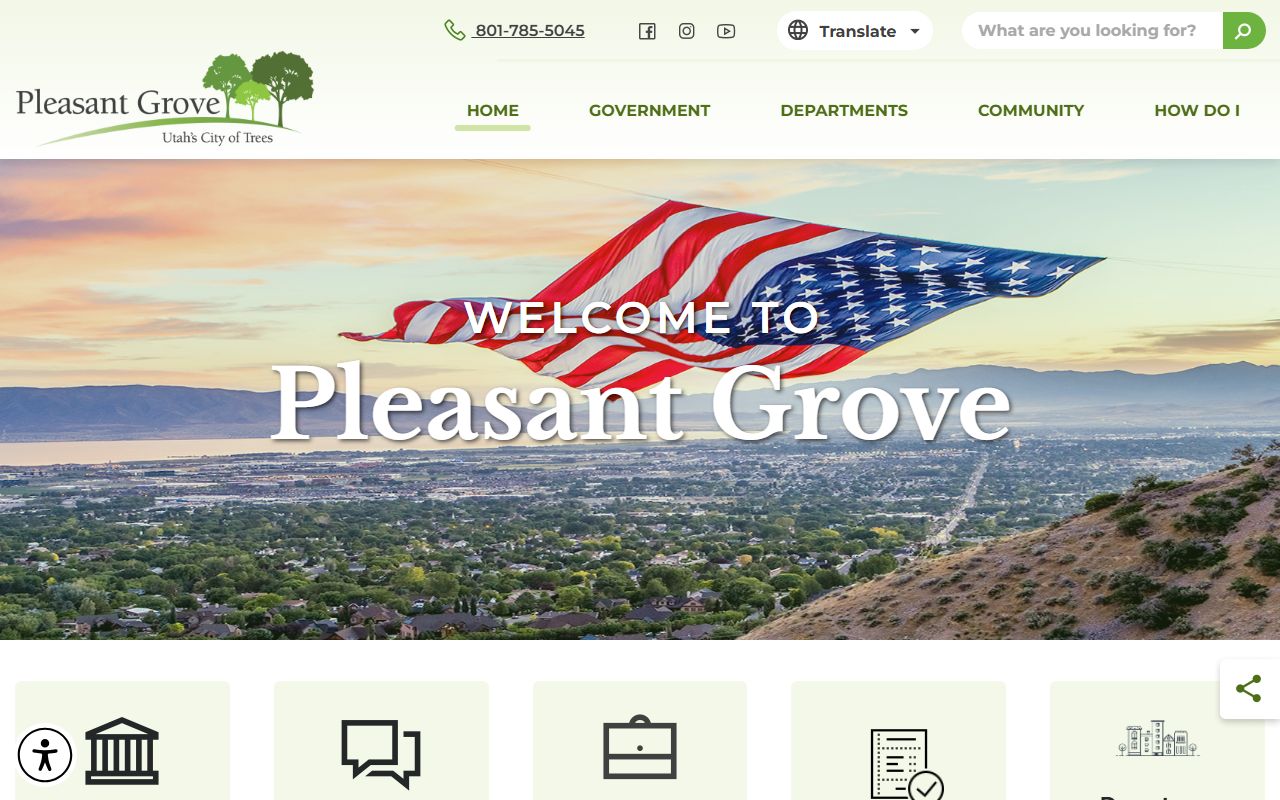 Pleasant Grove City official website for Pleasant Grove unclaimed money resources