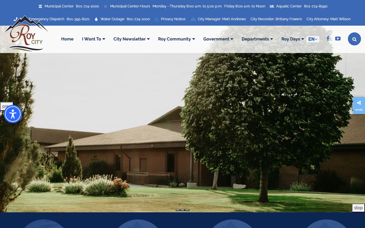 Roy City official website for Roy unclaimed money resources
