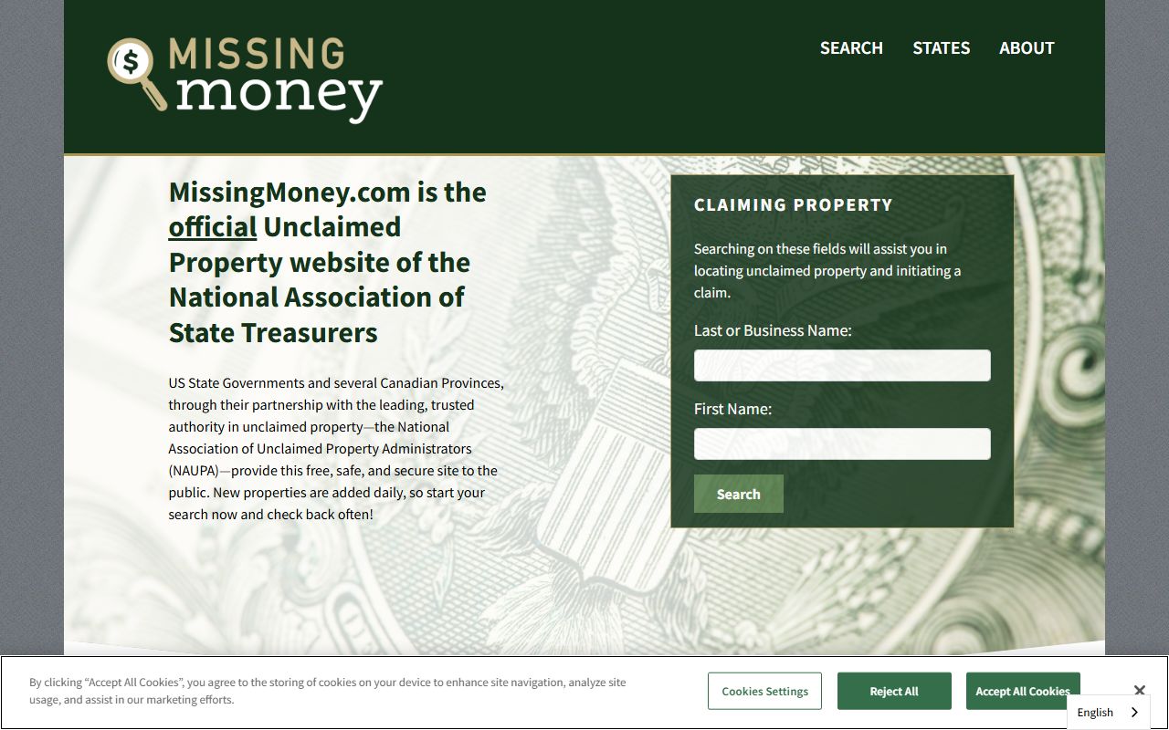 MissingMoney.com multi-state database for Taylorsville unclaimed money searches