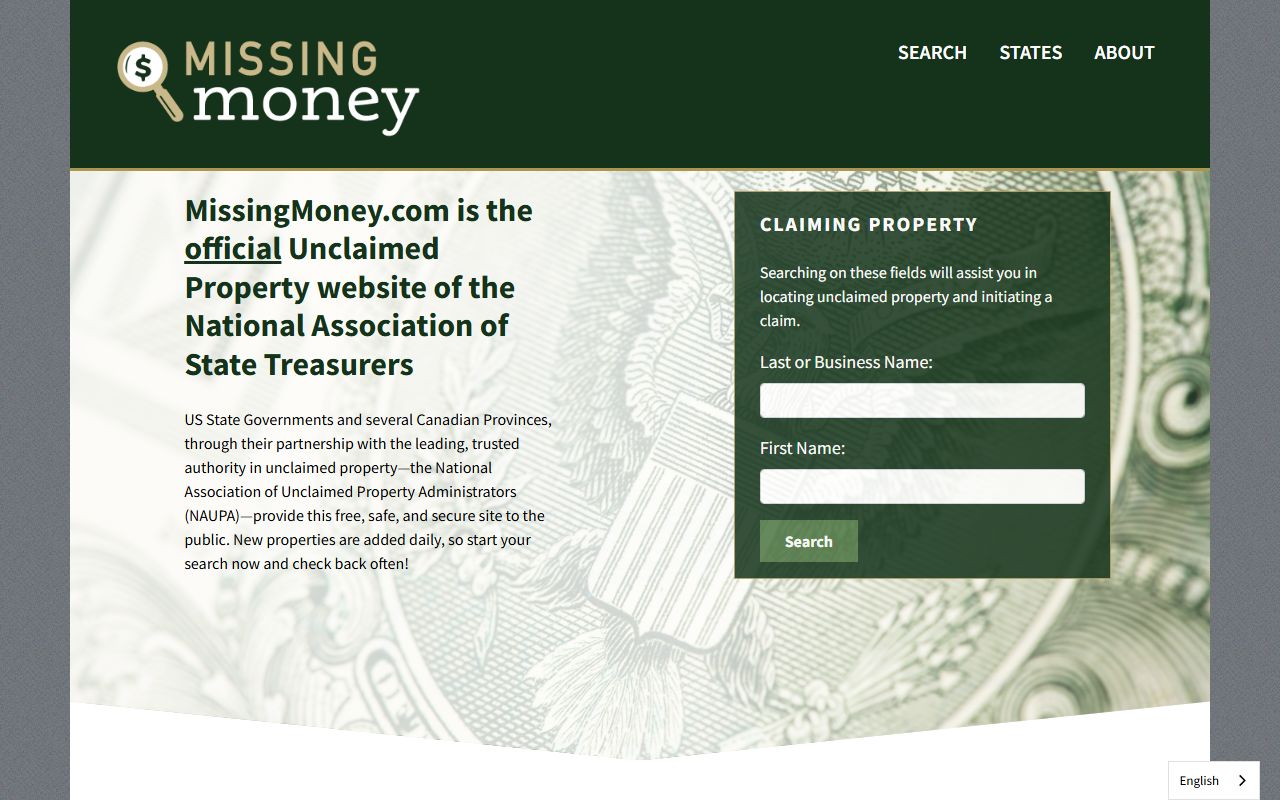 MissingMoney.com multi-state unclaimed property search for Emery County residents
